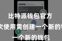 比特派钱包官方 初次使用需创建一个新的钱包